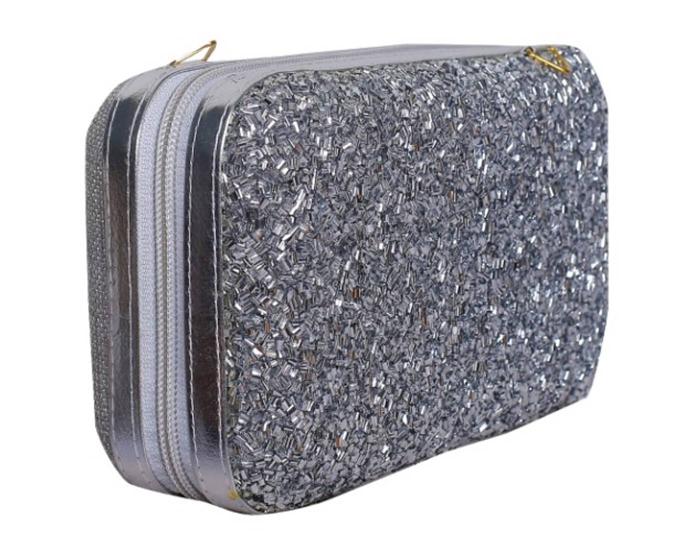 Stylish Synthetic Zari Box Clutch for Women's